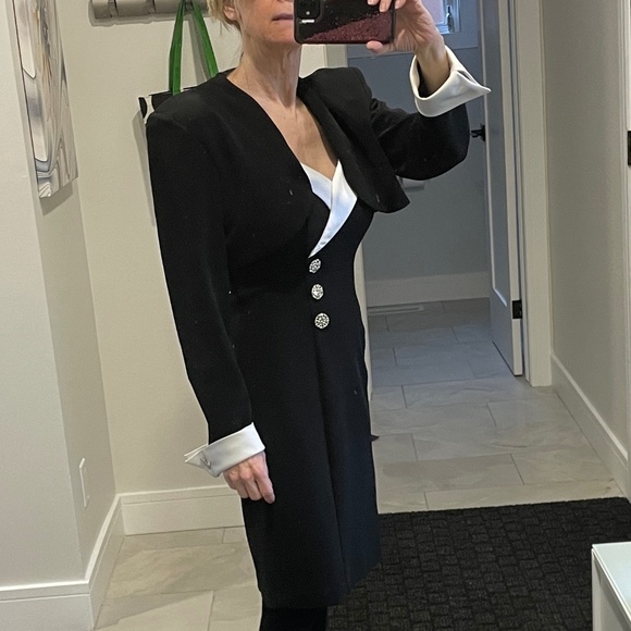 Elegant sexy bling, black-and-white tuxedo, dress, two piece - Picture 2 of 5